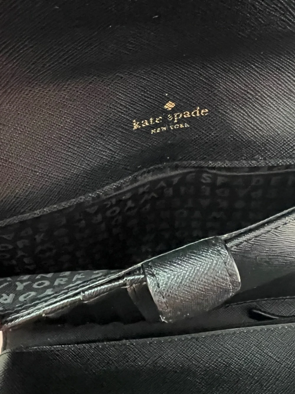 Kate Spade Laurel Way Winni Black Saffiano Leather Crossbody Clutch Wallet - Picture 6 of 10